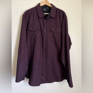 Men's Long-Sleeve Button-Down Shirt - Deep Burgundy
